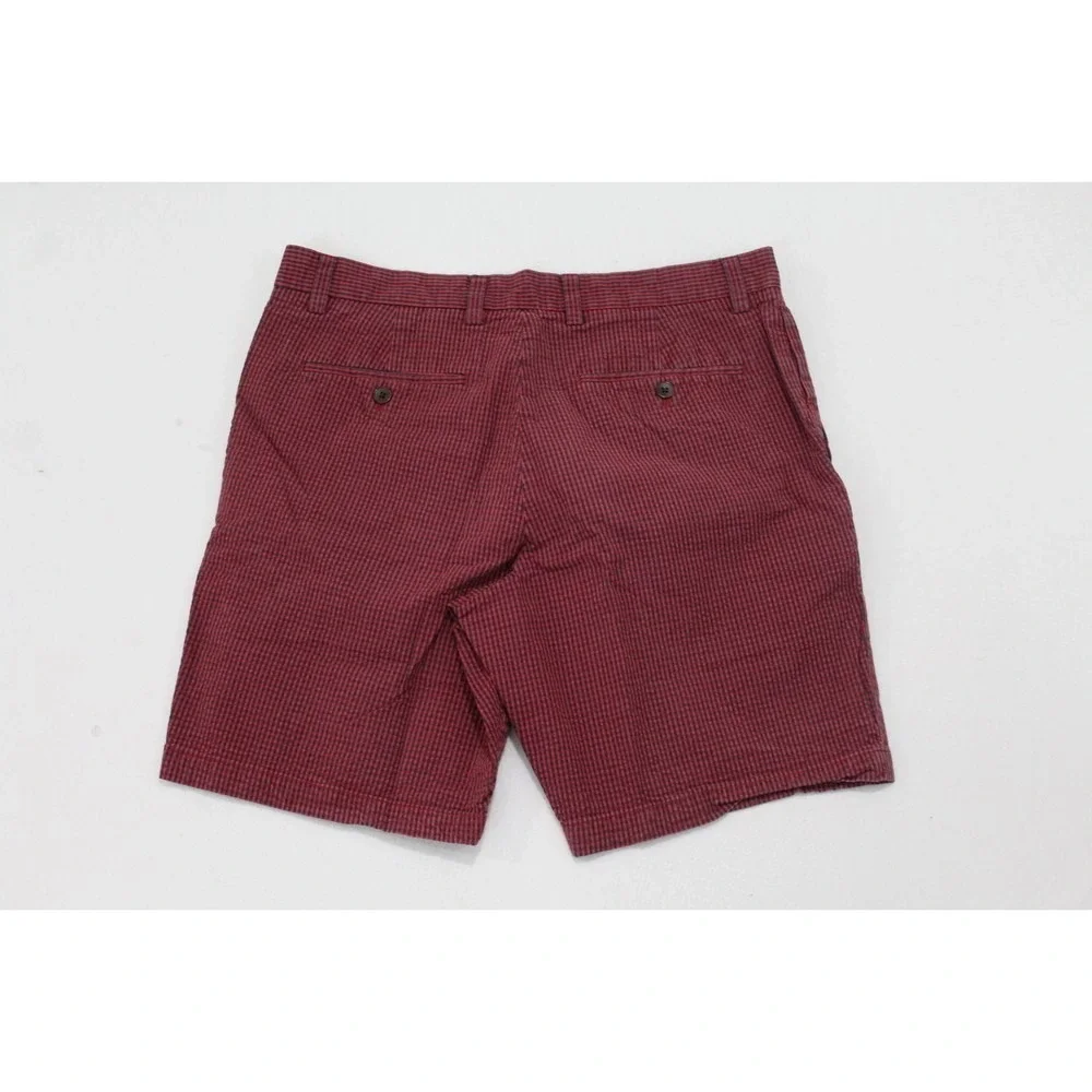Banana Republic Men Red Black Striped Shorts Aiden Size 33